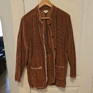 J. Jill Brown Corduroy Open-Front Jacket LIKE NEW ( SMOKE FREE HOME)